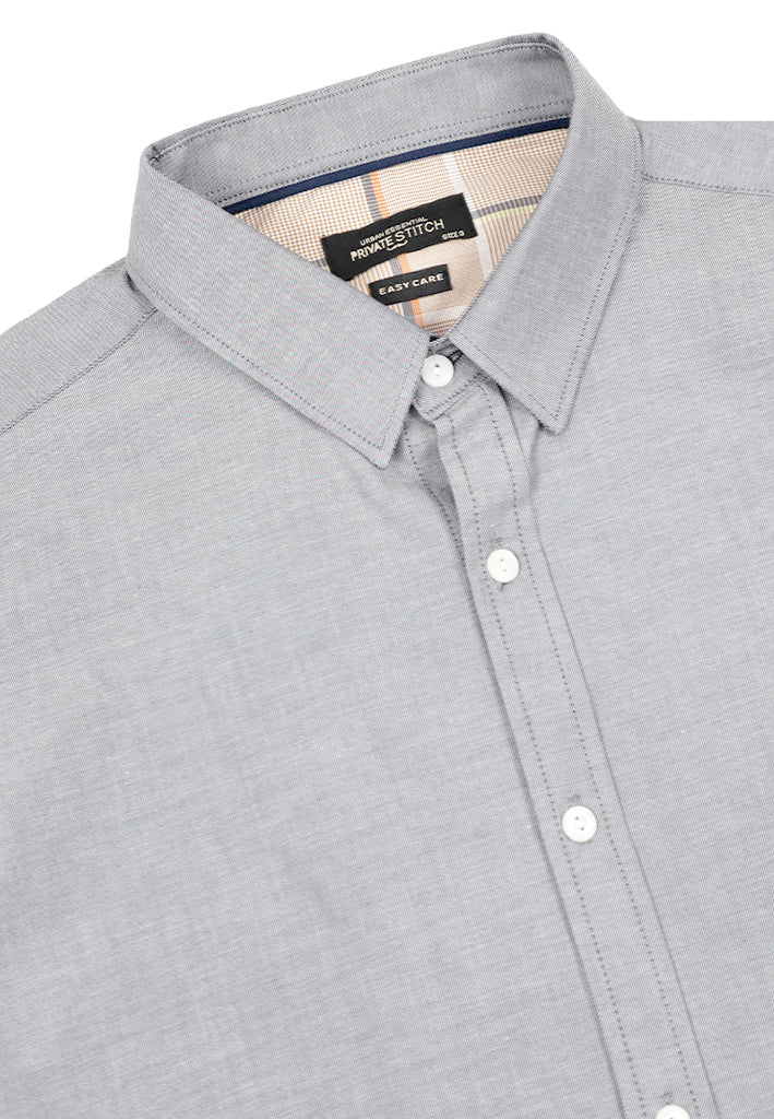 Private Stitch Signature Moustache Slim Fit Shirt - Grey
