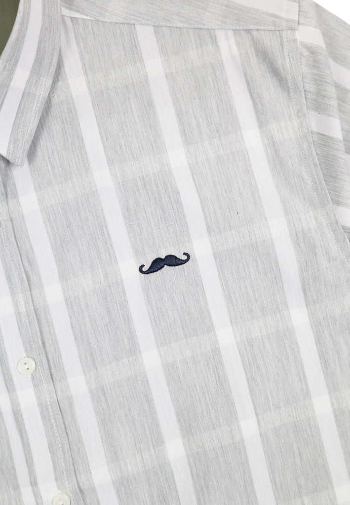 Private Stitch Signature Moustache Stripe Shirt - Grey