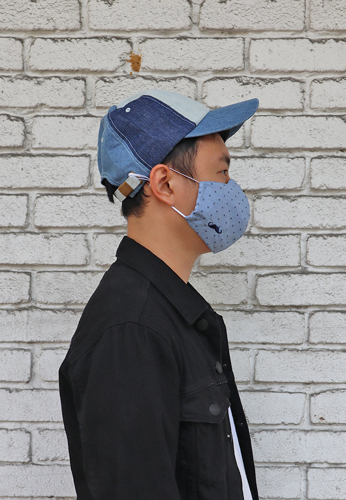 Mix Woven Stylish Face Mask-Lt Blue